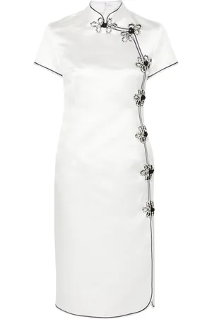HUISHAN ZHANG Vestido midi de seda Manon