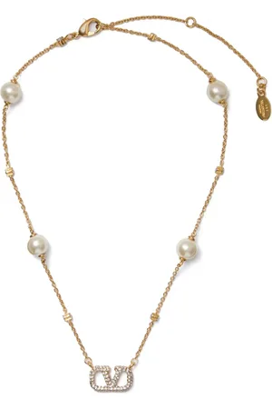 VALENTINO GARAVANI Collar con perlas y motivo VLogo Signature