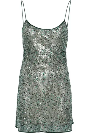 Oseree Vestido corto de malla con lentejuelas