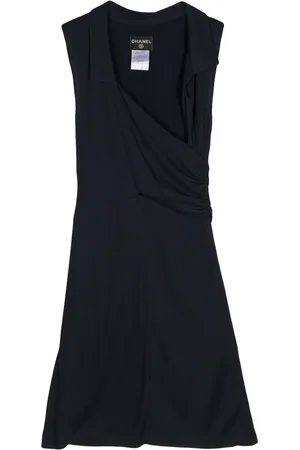 CHANEL Vestido drapeado sin mangas 2001