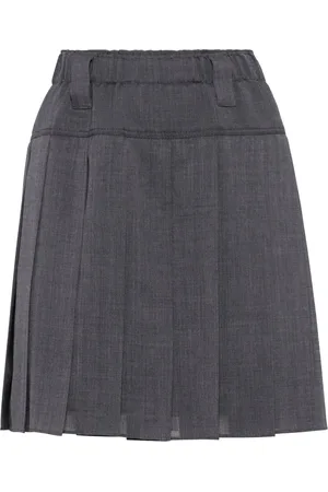 Brunello Cucinelli Falda corta con diseño plisado