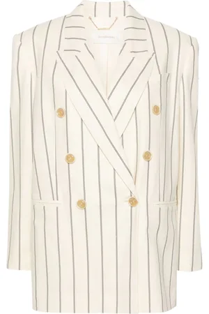 ZIMMERMANN Blazer con doble botonadura y motivo de rayas diplomáticas