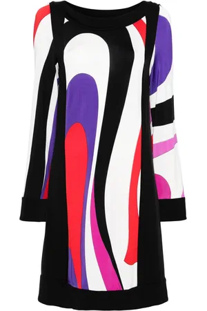 Puccini Vestido manga larga con estampado Marmo