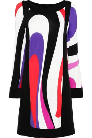 Puccini Vestido manga larga con estampado Marmo