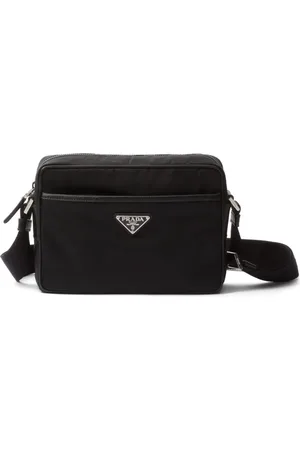Prada Mochila tipo mensajero con placa del logo