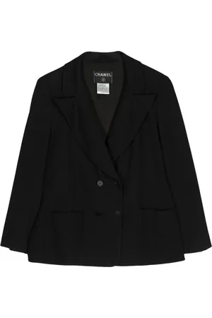 CHANEL Blazer con doble botonadura y logo 2003