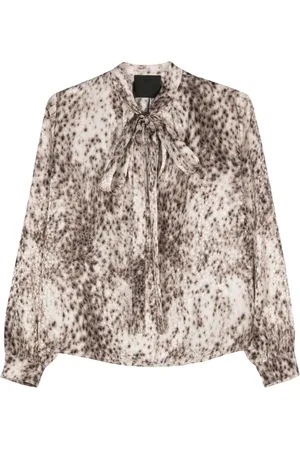 Givenchy Blusa de seda con estampado de leopardo