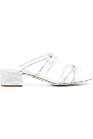 RENE CAOVILLA Mules con detalles de strass y tacón de 40mm