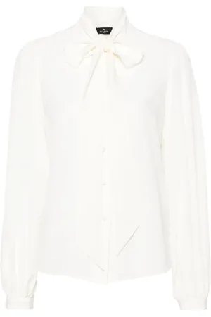 Etro Camisa de seda con moño en el cuello
