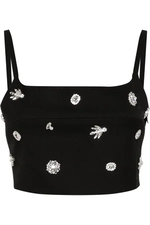 Maje Top corto con detalles de cristal