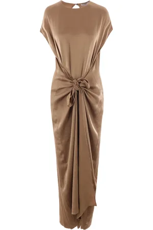 DUSAN Jumpsuit de seda con detalle de nudo