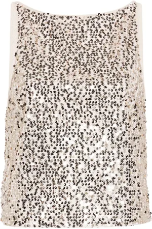 ROTATE Camiseta de malla con lentejuelas