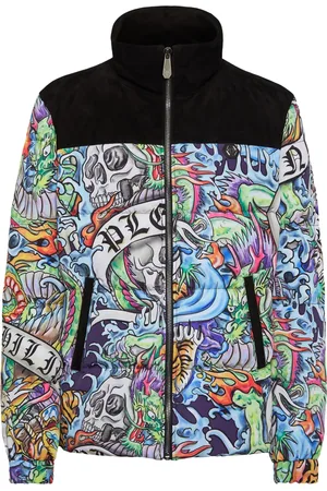 Philipp Plein Chamarra capitonada con tatuaje estampado