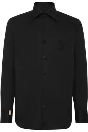 BILLIONAIRE Camisa stretch con logo bordado