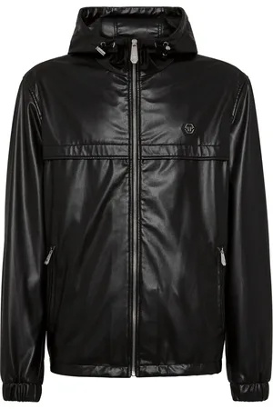 Philipp Plein Chamarra con capucha y aplique del logo