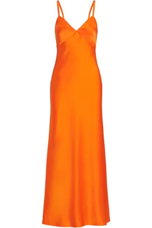Ralph Lauren Slip dress largo con acabado satinado