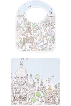 Atelier Choux Set de manta y babero con estampado Paris