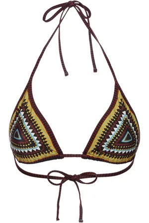 La DoubleJ Top de bikini con estampado geométrico