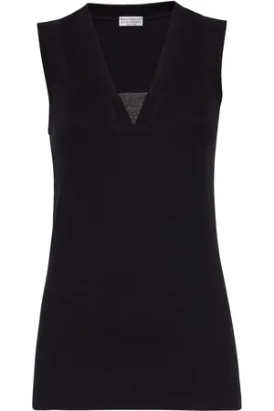 Brunello Cucinelli Top con detalle Monili