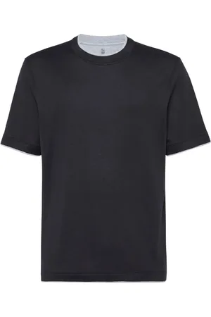 Brunello Cucinelli Playera con ribete en contraste