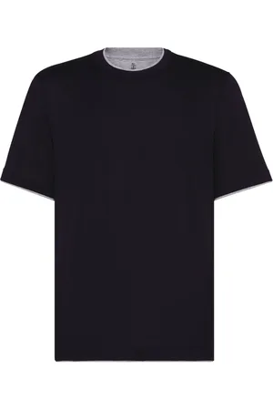 Brunello Cucinelli Playera con ribete en contraste
