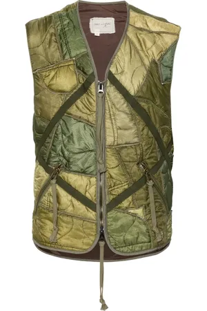 GREG LAUREN Chaleco capitonado con diseño patchwork