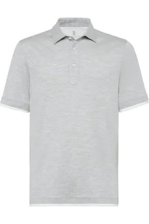 Brunello Cucinelli Playera tipo polo con ribete en contraste