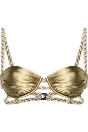 Isa Boulder Top de bikini con tiras trenzadas
