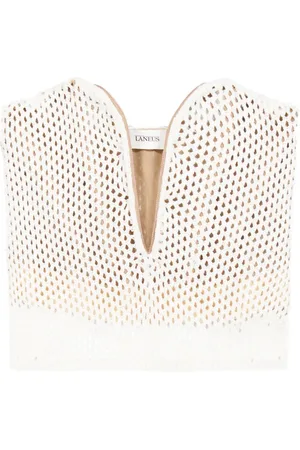 LANEUS Top tejido de crochet strapless
