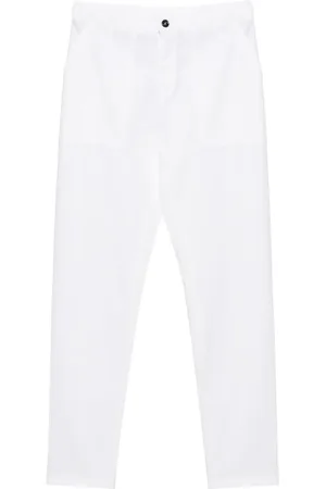 MOORER Pantalones tapered con parche del logo
