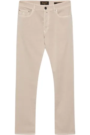 MOORER Pantalones tapered con logo bordado