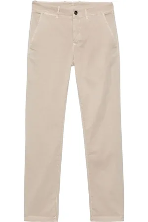 MOORER Pantalones tapered estilo gabardina