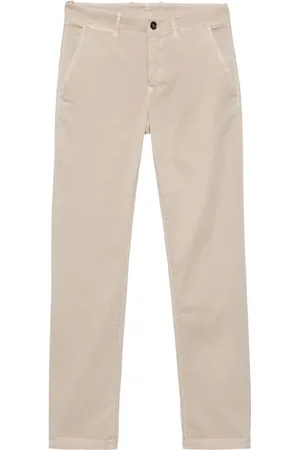 MOORER Pantalones tapered estilo gabardina