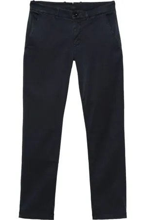MOORER Pantalones tapered estilo gabardina