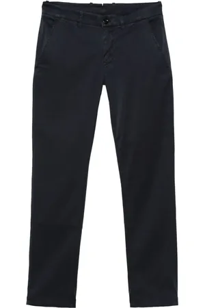 MOORER Pantalones tapered estilo gabardina