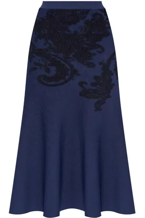 Etro Falda midi acampanada bordada