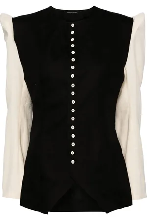YOHJI YAMAMOTO Collarless panelled blazer
