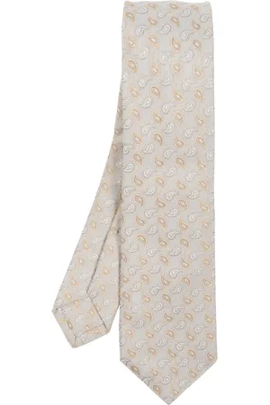 Etro Corbata de seda con motivo de cachemira en jacquard