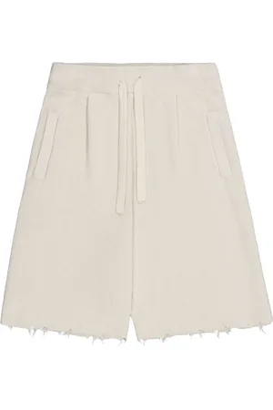 LANEUS Shorts tejidos con bordes sin rematar