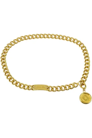 CHANEL Cinturón de cadena con dije del logo 1990-2000