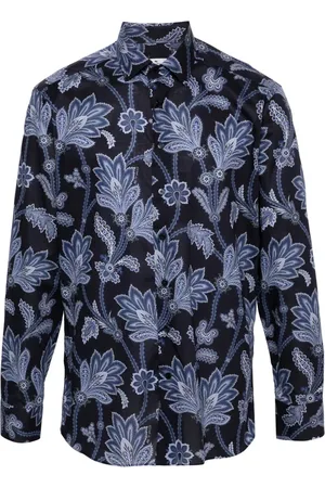 Etro Camisa de popelina con estampado floral