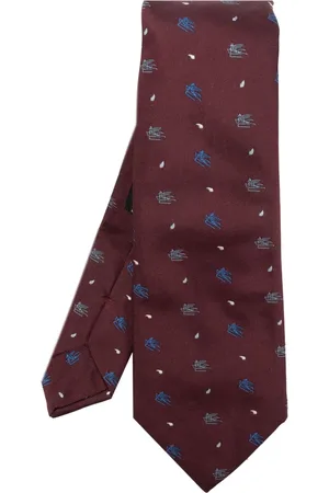Etro Corbata de seda con bordado Pegaso