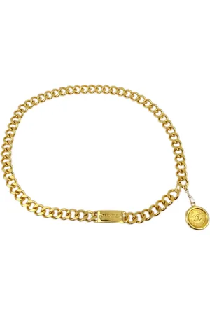 CHANEL Cinturón de cadena con medallón y logo 1990-2000