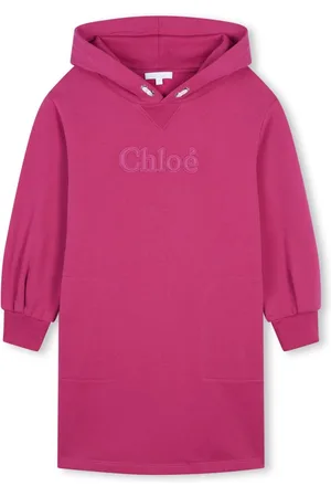 Chloé Vestido con capucha y logo bordado