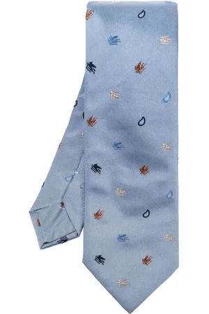 Etro Corbata de seda con bordado Pegaso