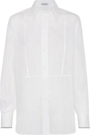 Brunello Cucinelli Camisa con motivo de rayas