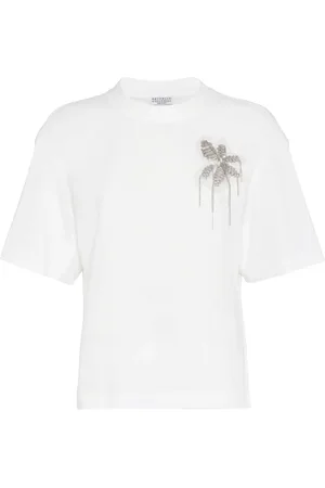 Brunello Cucinelli Playera con detalle de mostacillas
