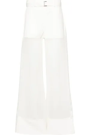 SACAI Pantalones palazzo con paneles semitransparentes