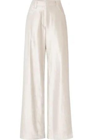 Brunello Cucinelli Pantalones anchos con efecto brillante