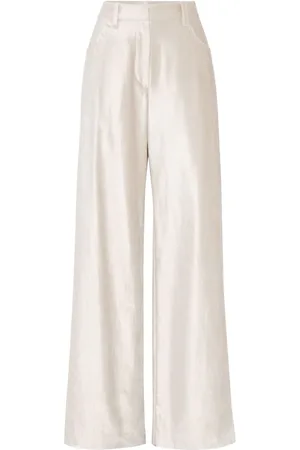 Brunello Cucinelli Pantalones anchos con efecto brillante
